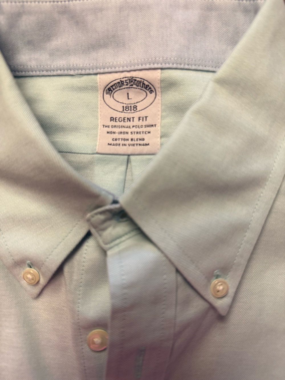 NWT Brooks Brothers Regent L Original Polo Non-Iron Light Blue Button-Down Shirt - Picture 4 of 11